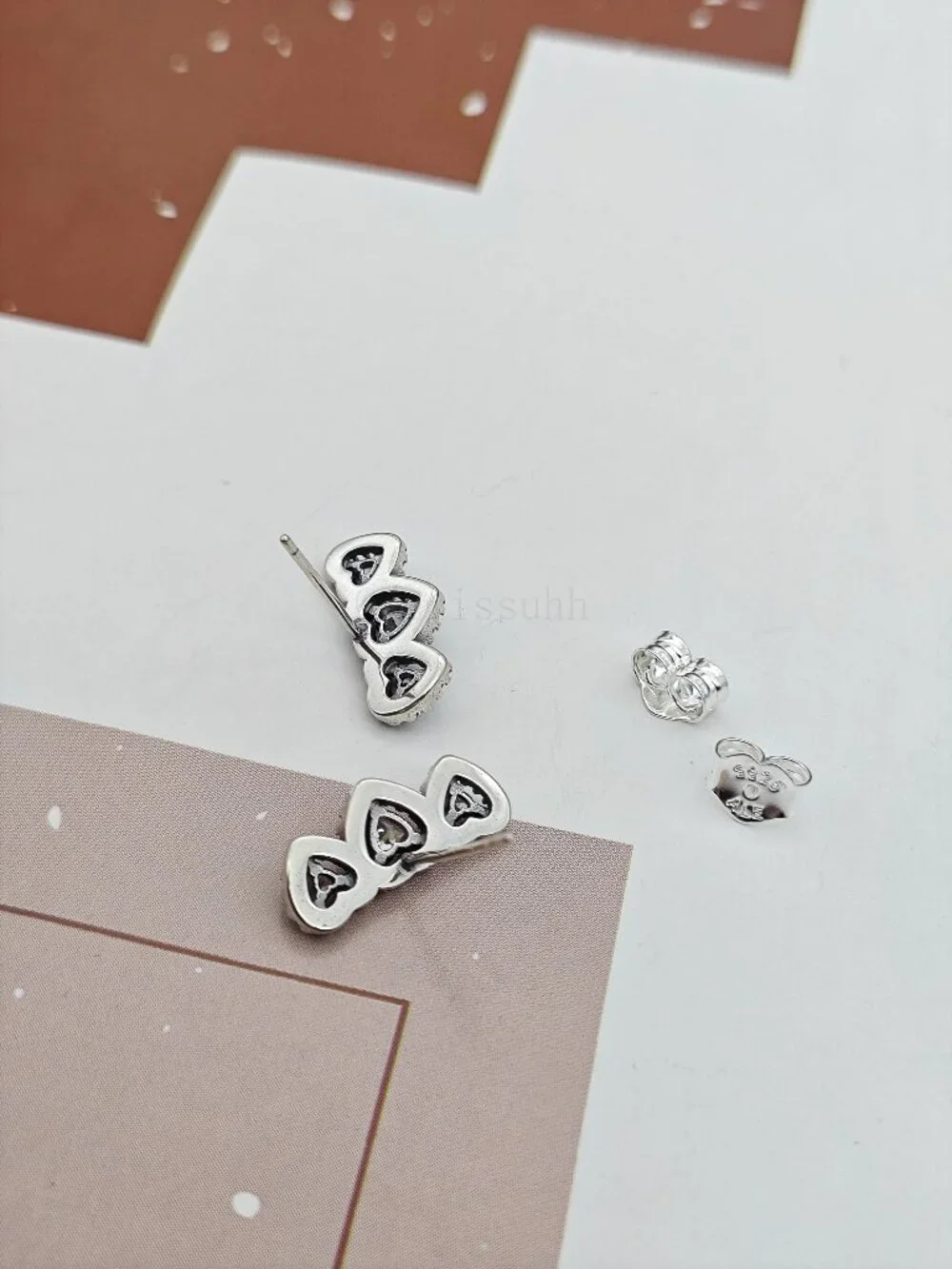 Pandora Halo Heart Trilogy Stud Earrings